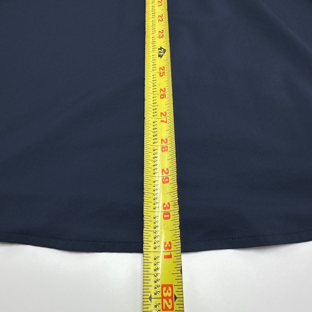 Poncho Outdoors Mens XL Regular Fit Fishing Shirt Navy Blue Magnetic Pocket Long - Picture 9 of 10